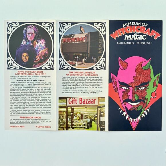Vintage Museum of Witchcraft and Magic Gatlinburg TN Travel Pamphlet Devil 1970s - Picture 4 of 14